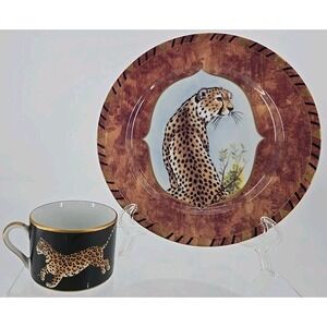 Vtg SIGNED Lynn Chase Jungle‎ Jaguar 1988 Cup & Plate!